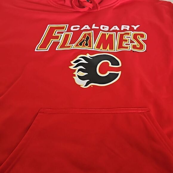 NHL Men's Hockey Calgary Flames Hoodie Long Sleeves Sweater Medium Red - Picture 14 of 16